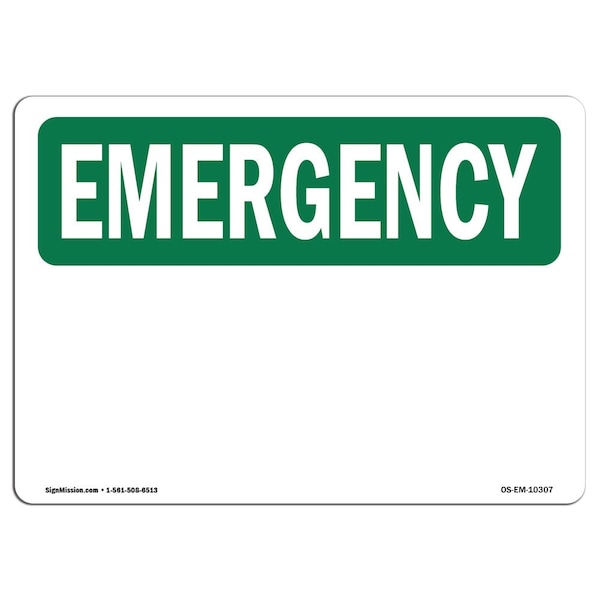 Signmission OSHA EMERGENCY Sign, Blank Write-On, 7in X 5in Decal, 7" W, 5" H, Landscape, Blank Write-On OS-EM-D-57-L-10307 - main